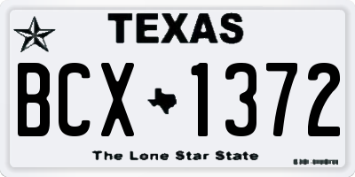 TX license plate BCX1372
