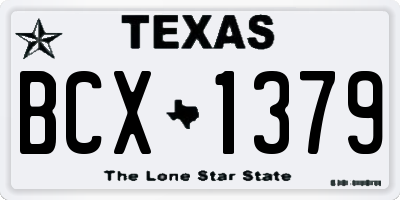 TX license plate BCX1379