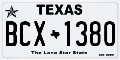 TX license plate BCX1380