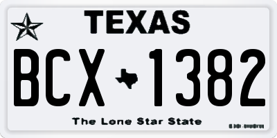 TX license plate BCX1382