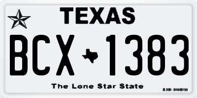 TX license plate BCX1383