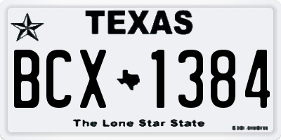 TX license plate BCX1384
