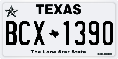 TX license plate BCX1390