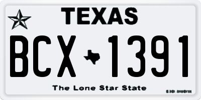 TX license plate BCX1391