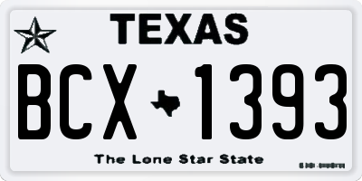 TX license plate BCX1393