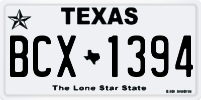 TX license plate BCX1394