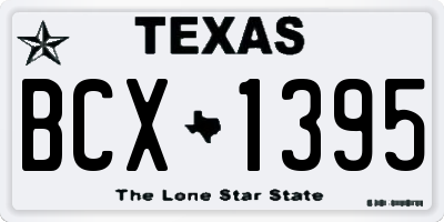 TX license plate BCX1395