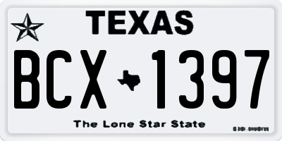 TX license plate BCX1397