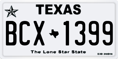 TX license plate BCX1399