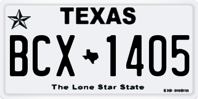 TX license plate BCX1405