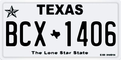 TX license plate BCX1406