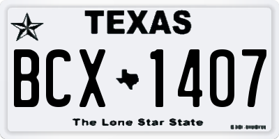 TX license plate BCX1407