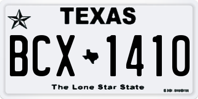 TX license plate BCX1410