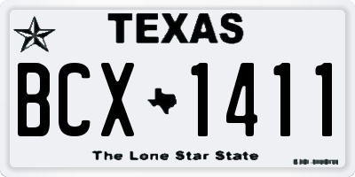 TX license plate BCX1411