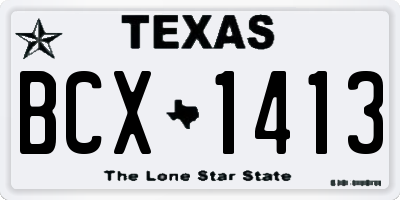 TX license plate BCX1413