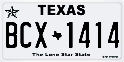 TX license plate BCX1414