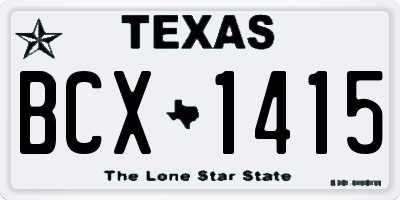 TX license plate BCX1415