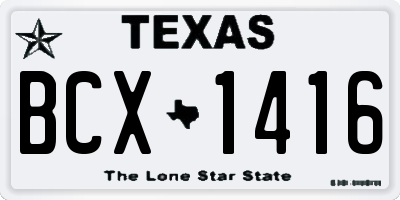 TX license plate BCX1416