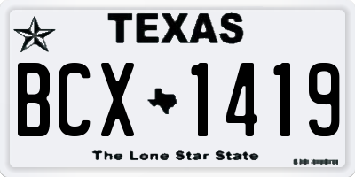 TX license plate BCX1419