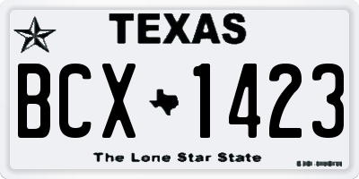TX license plate BCX1423