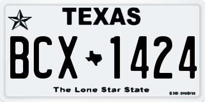 TX license plate BCX1424