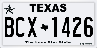 TX license plate BCX1426