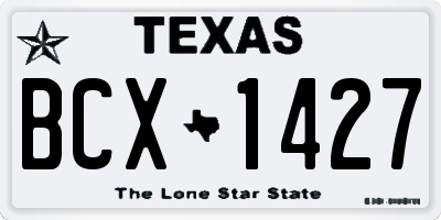 TX license plate BCX1427
