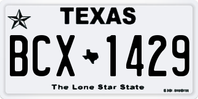 TX license plate BCX1429
