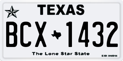 TX license plate BCX1432