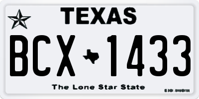 TX license plate BCX1433