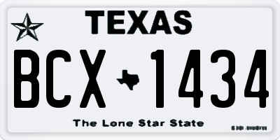 TX license plate BCX1434
