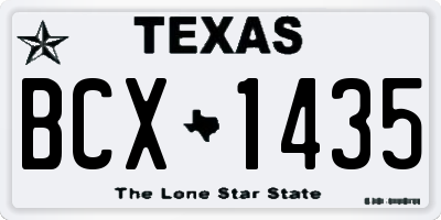 TX license plate BCX1435