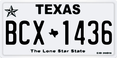 TX license plate BCX1436
