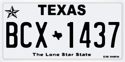 TX license plate BCX1437