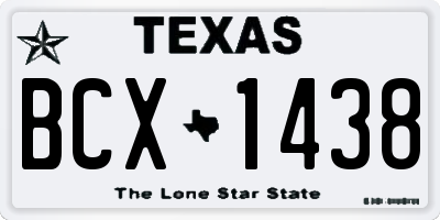 TX license plate BCX1438