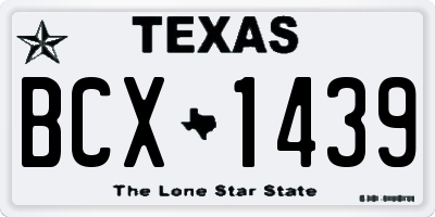 TX license plate BCX1439
