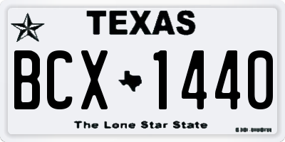 TX license plate BCX1440