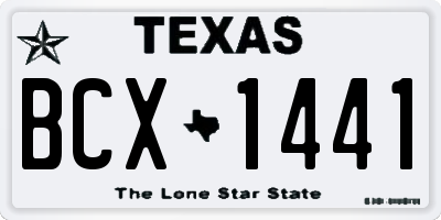 TX license plate BCX1441