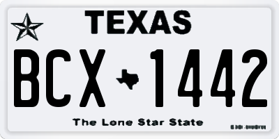 TX license plate BCX1442
