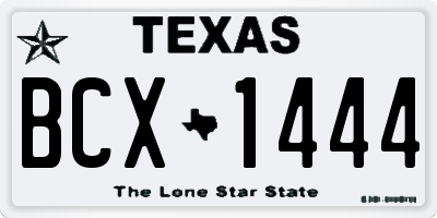 TX license plate BCX1444