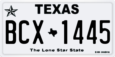TX license plate BCX1445