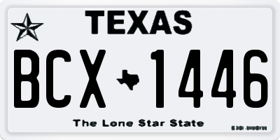 TX license plate BCX1446