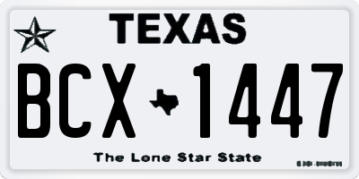 TX license plate BCX1447