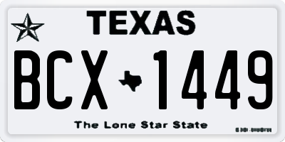 TX license plate BCX1449