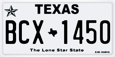 TX license plate BCX1450