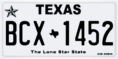 TX license plate BCX1452