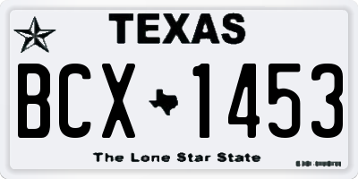 TX license plate BCX1453