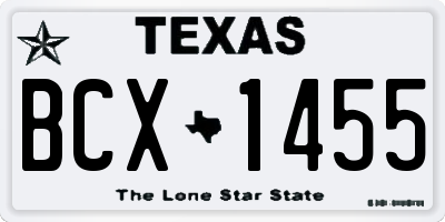 TX license plate BCX1455