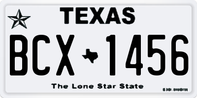 TX license plate BCX1456