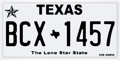 TX license plate BCX1457